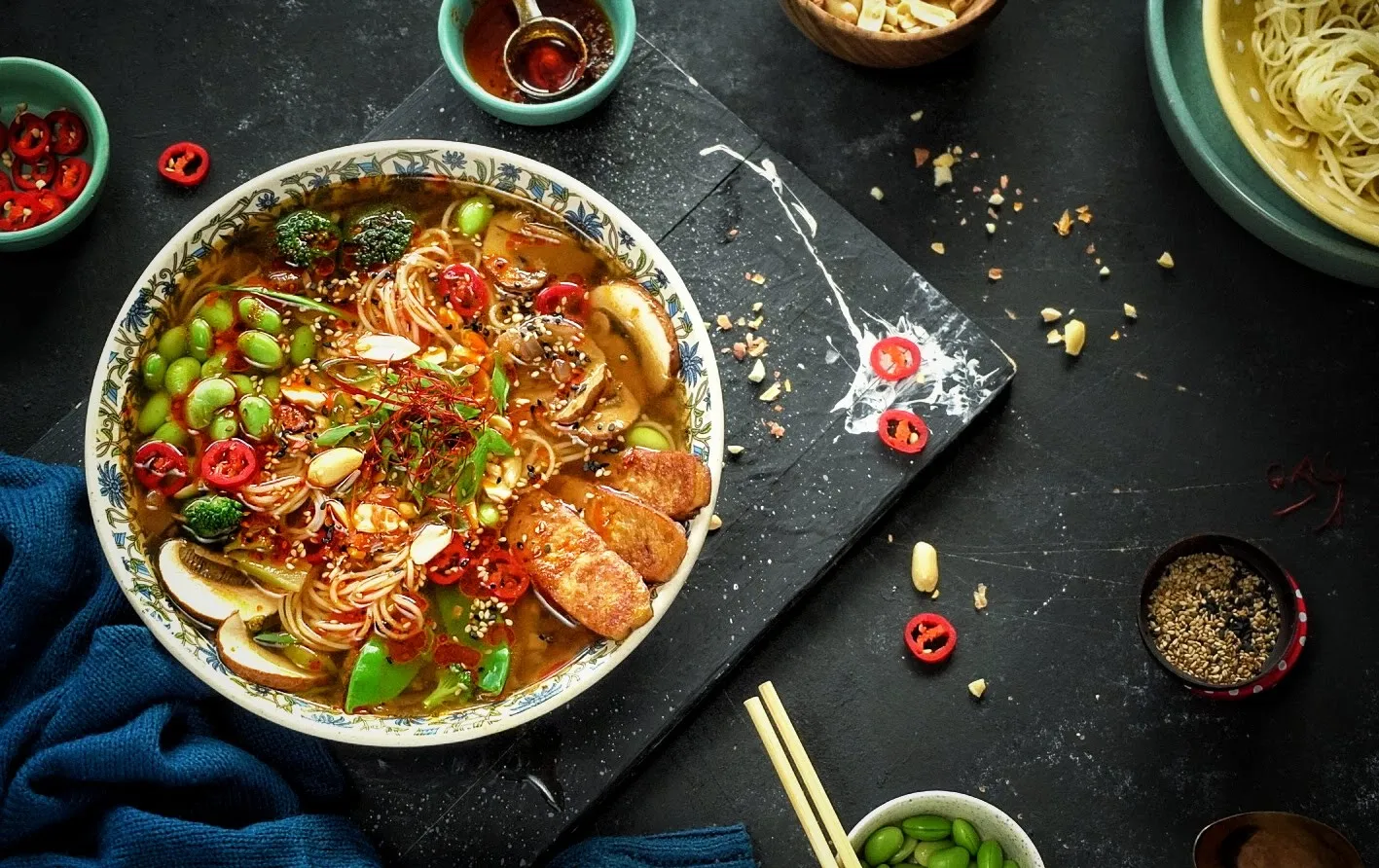 Picture of a vegan ramen bowl